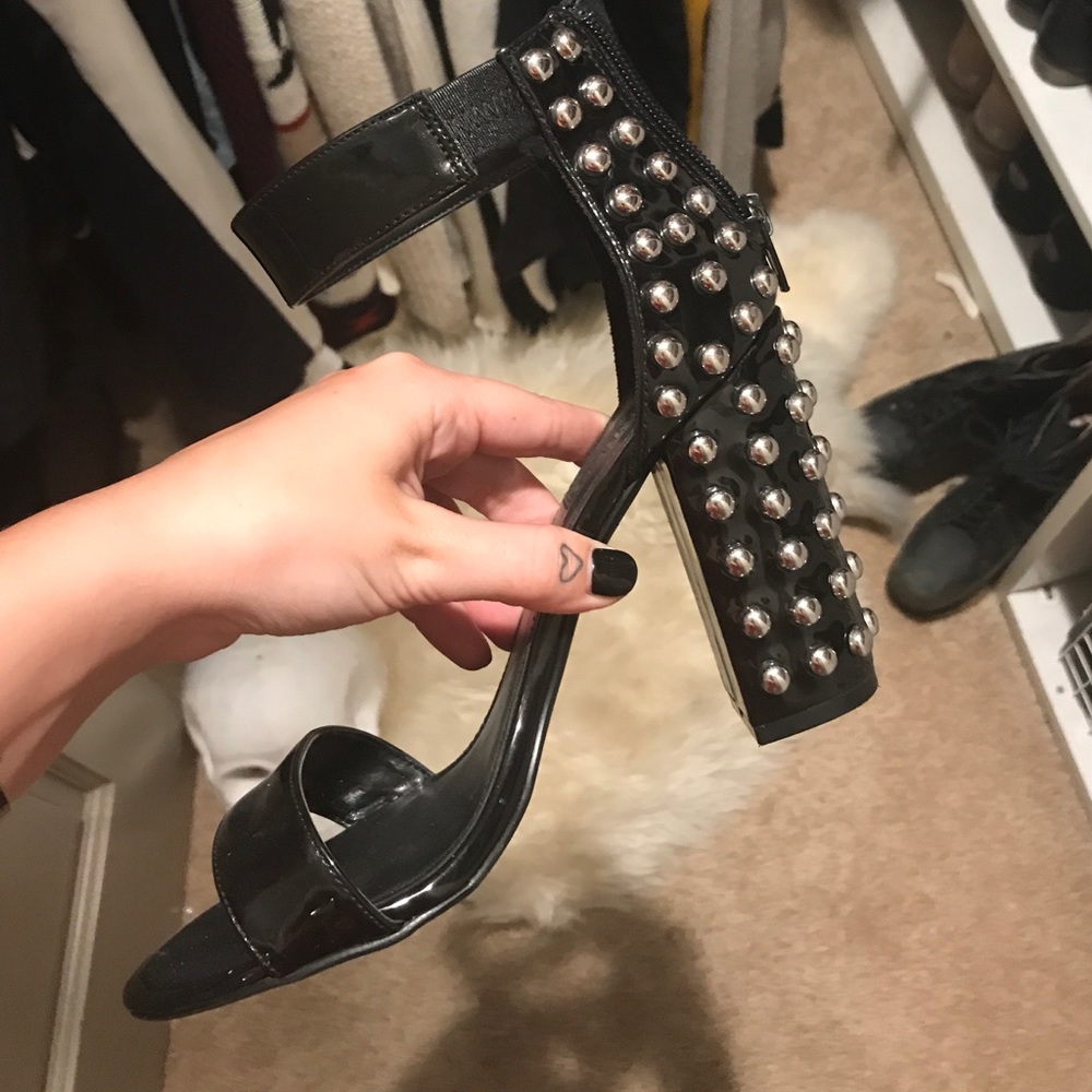 Black ankle heels